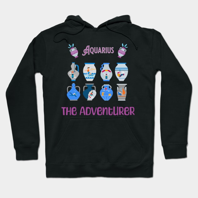 The characters of the zodiac: Aquarius Hoodie by Ludilac
